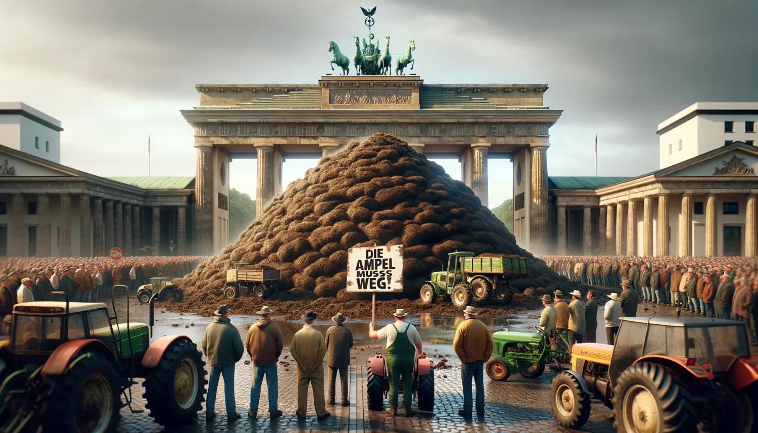 Farmer protests, Berlin Brandernburg Gate, Demonstration