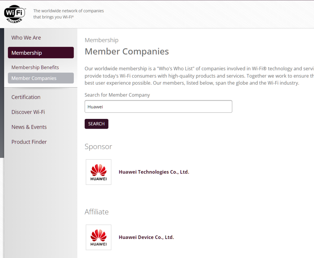 Huawei členem aliance Wifi 2024