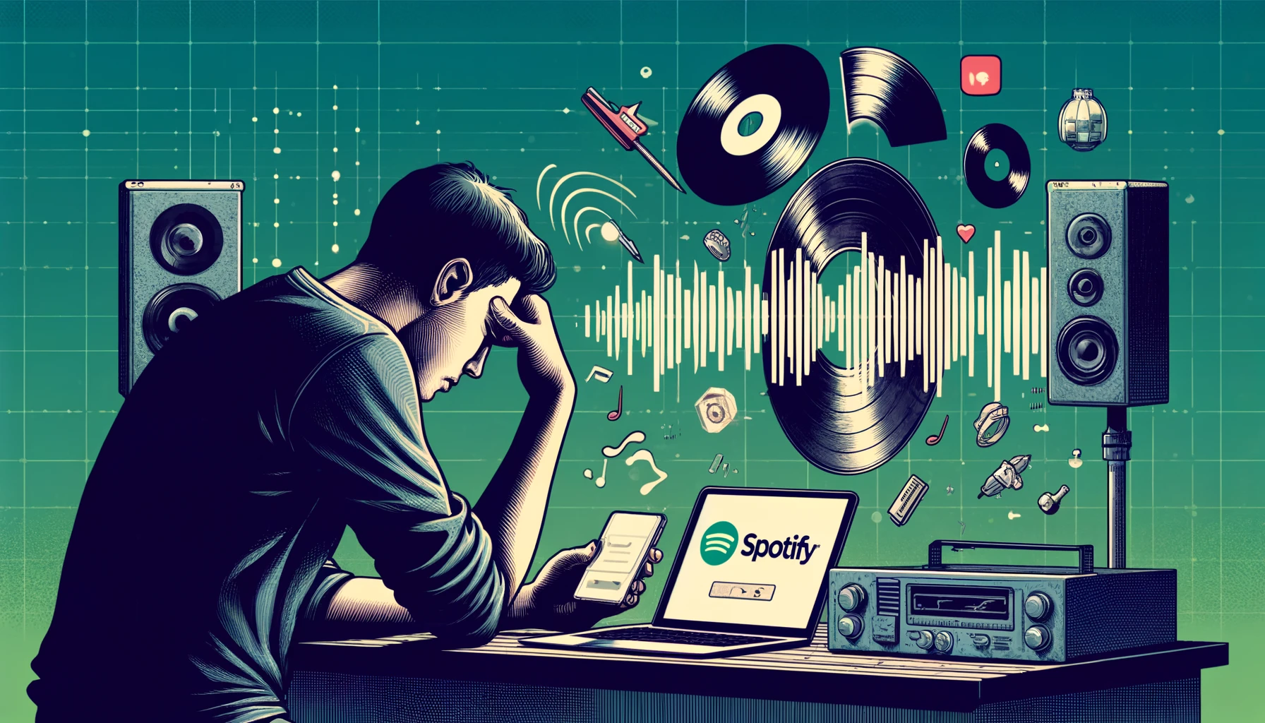 Spotify, image IA générée avec DALL-E