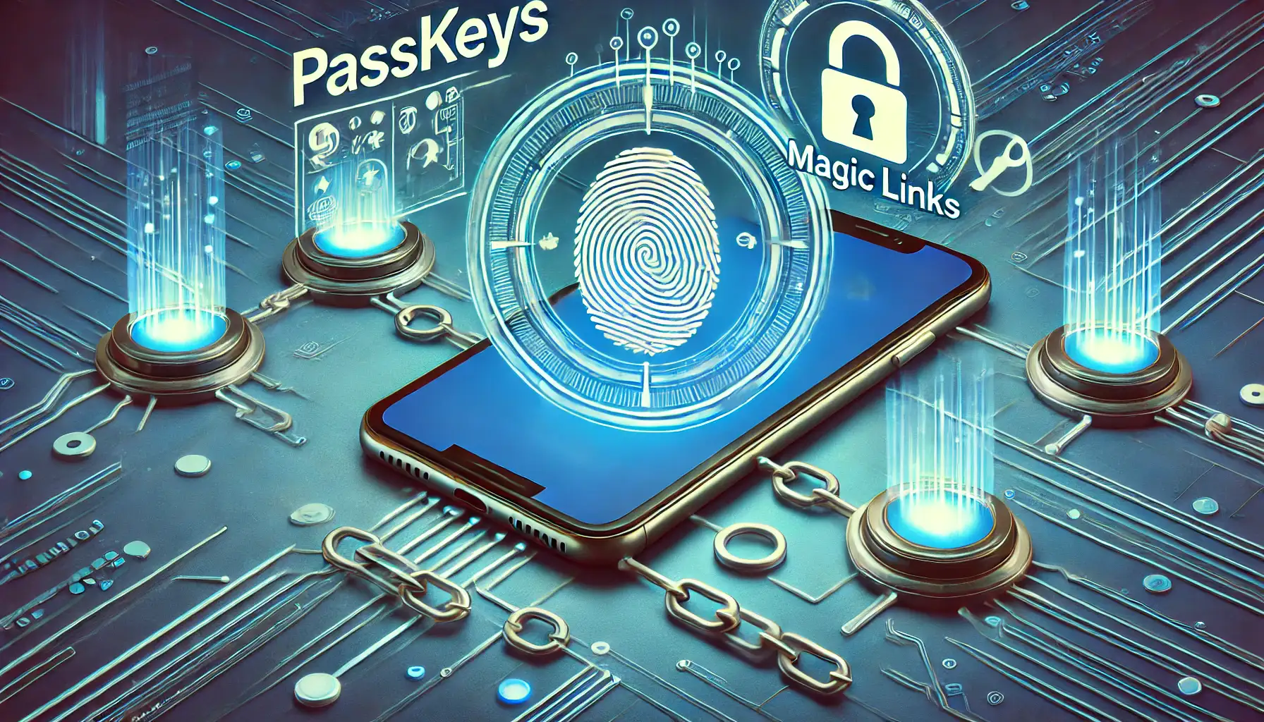 Passkeys vs. Magic Links Symbolic image of two technologies.